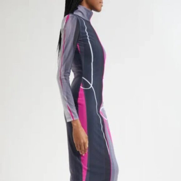 Israella Kobla NEETA Sheer Knit Mock Neck Dress Sz: XL - Picture 2 of 13